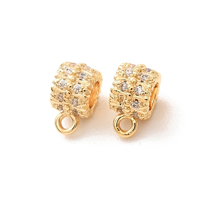 Brass Micro Pave Cubic Zirconia Tube Bails KK-F942-13G-1