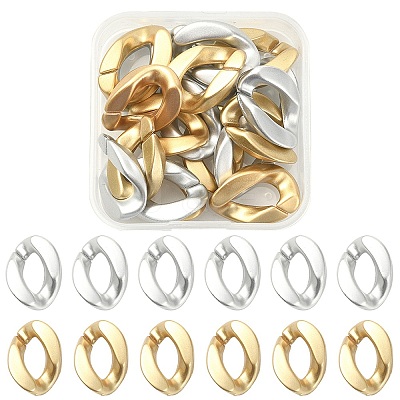20Pcs 2 Colors Opaque Spray Painted Acrylic Linking Rings OACR-YW0001-52-1