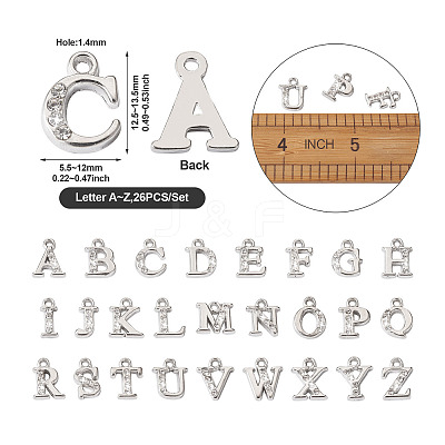 Alloy Rhinestone Charms ALRI-T008-01P-1