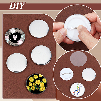 Flat Round Blank Badge Button Parts DIY-WH0430-387A-1