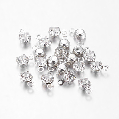 Platinum Brass Setting with Middle East Rhinestone Pendants RB-6.5x4x3.5-01N-1