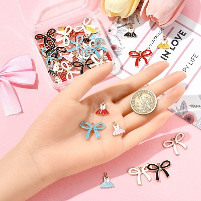 40Pcs 10 Styles Alloy Enamel Pendants ENAM-YW0005-63-1
