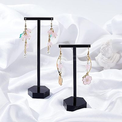 2 Sets 2 Style T-Shape Acrylic Jewelry Display Rack AJEW-FG0001-63B-1