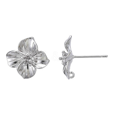 Brass Stud Earring Findings X-KK-N232-337A-01P-1