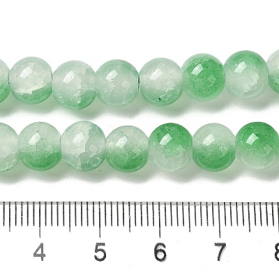 Crackle Baking Paint Imitation Jade Glass Beads Strands DGLA-T003-8mm-M-1
