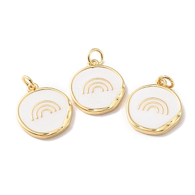 Rack Plating Brass Pendants with Jump Ring KK-F852-24G-1