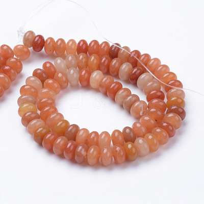Natural Red Aventurine Bead Strands X-G-R408-5x8-18-1