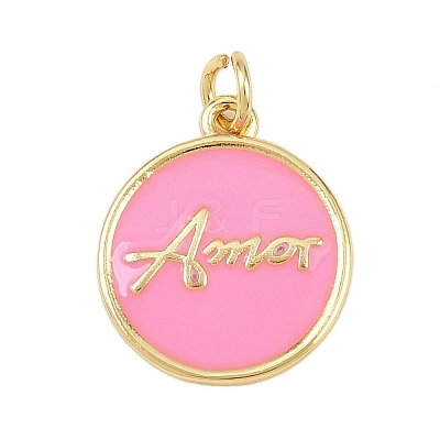 Brass Enamel Pendants KK-L251-02G-B05-1