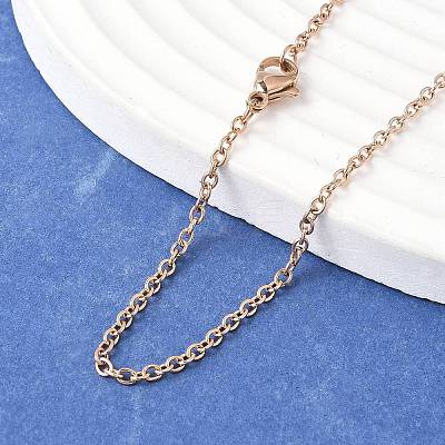 304 Stainless Steel Cable Chain Necklace Making STAS-P045-01RG-1