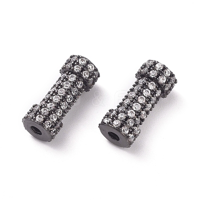 Brass Micro Pave Clear Cubic Zirconia Beads ZIRC-K081-91B-1