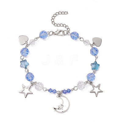 Glass Beaded Bracelets BJEW-JB11610-01-1