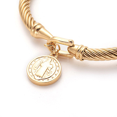 304 Stainless Steel Charm Bangles X-BJEW-L642-27G-1