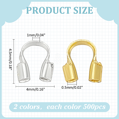 1000Pcs 2 Colors Brass Wire Guardians KK-ME0002-65-1