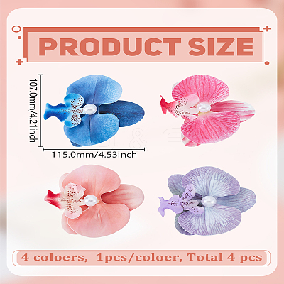 4Pcs 4 Colors Cloth Alligator Hair Clips PHAR-LP0002-32-1