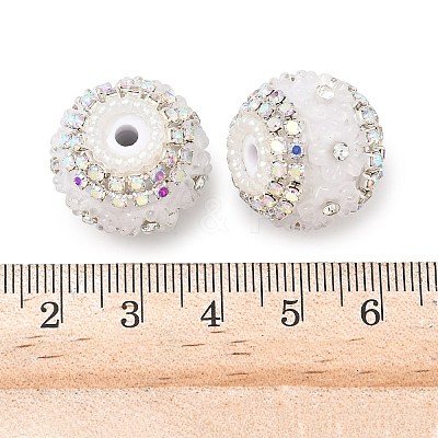 Bling Resin Rhinestone Flower Beads LS-OACR-D310-01P-F-1