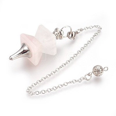 Natural Rose Quartz Dowsing Pendulums KK-F756-09L-1