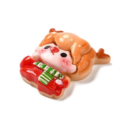 Christmas Series Cute Opaque Resin Decoden Cabochons RESI-B026-02F-1