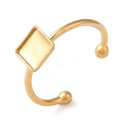 Ion Plating(IP) 304 Stainless Steel Open Cuff Ring Components LS-X-STAS-I306-03G-1