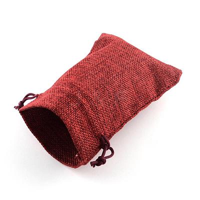 Burlap Packing Pouches Drawstring Bags ABAG-Q050-13x18-06-1