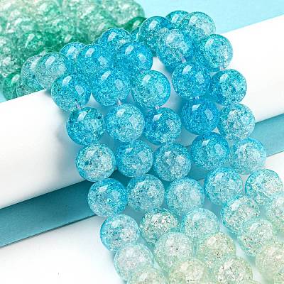 Spray Painted Crackle Glass Beads Strands DGLA-C002-10mm-10-1