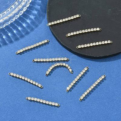 SHEGRACE Brass Pave Clear Cubic Zirconia Connector Charms XGRQ3P478-640G-1