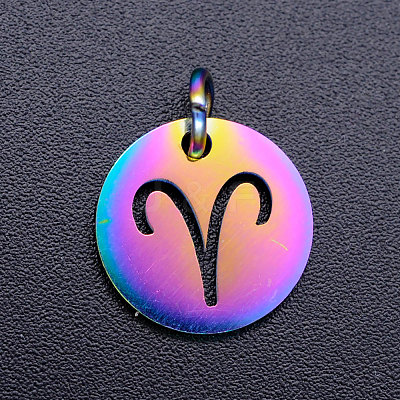 Rainbow Color Ion Plating(IP) 201 Stainless Steel Charms STAS-Q201-JN166-1-1