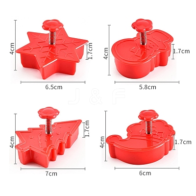 Christmas Themed Plastic Plastic Cookie Cutters BAKE-PW0007-023-1