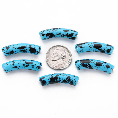 Opaque Spray Painted Acrylic Beads MACR-S372-002F-B07-1