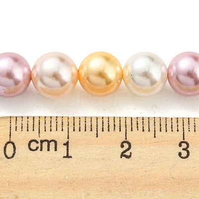 Electroplated Shell Pearl Beads Strands SHEL-F008-03B-05-1