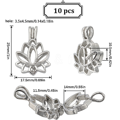 10Pcs Alloy Diffuser Locket Pendants FIND-SC0008-35-1