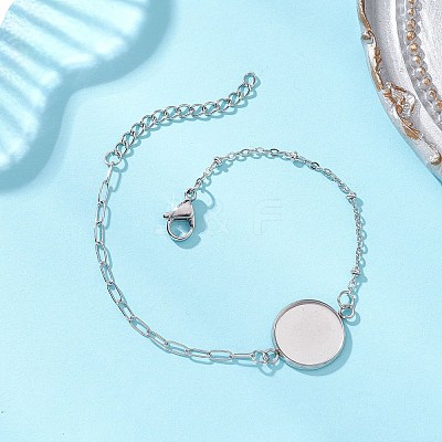 304 Stainless Steel Paperclip Chain Satellite Chain Bracelet Making BJEW-JB13073-02-1