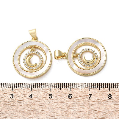 Brass Micro Pave Cubic Zirconia Pendants KK-U070-02F-G-1