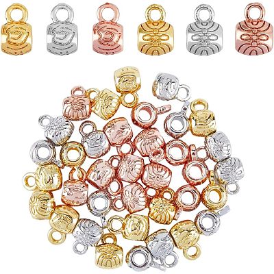 36Pcs 6 Style Rack Plating Brass Tube Bails KK-FH0004-75-1