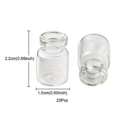 20Pcs Mini Cute Small Glass Jar Glass Bottles AJEW-YW0001-07-1