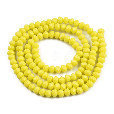 Opaque Solid Color Glass Beads Strands EGLA-A034-P6mm-D26-1