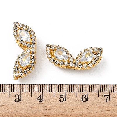 Brass Micro Pave Cubic Zirconia Beads KK-S336-09G-A-1
