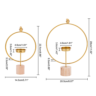 2 Sets 2 Styles Iron Candle Holder AJEW-GA0003-11-1