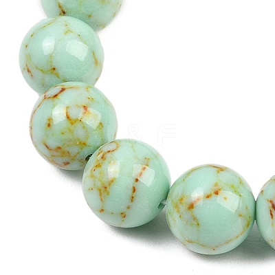 Synthetic Turquoise Beaded Stretch Bracelet BJEW-P208-08-12MM-01-1