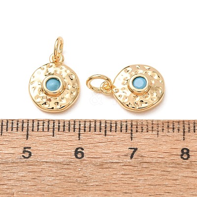 Brass Micro Pave Cubic Zirconia Charms CU-K002-41G-D-1