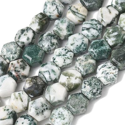 Natural Tree Agate Beads Strands G-G463-A07-10x11mm-1