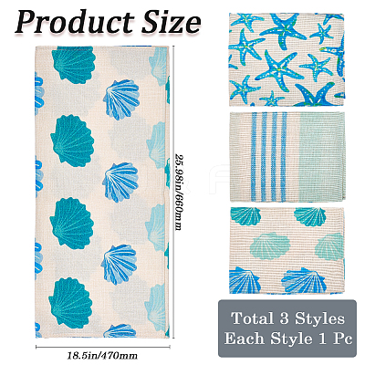 3Pcs 3 Styles Rectangle Linen Cleaning Cloth FIND-GF0007-75-1