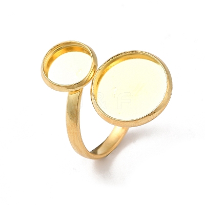 304 Stainless Steel Open Cuff Ring Findings STAS-E124-05H-G-1