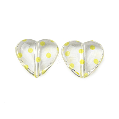 Transparent Printed Acrylic Beads OACR-H124-03C-1