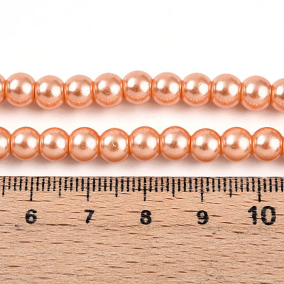 Baking Paint Pearlized Glass Pearl Round Bead Strands HY-Q003-6mm-36-A-1