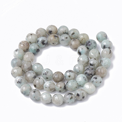Natural Sesame Jasper/Kiwi Jasper Beads Strands G-S295-14-8mm-1