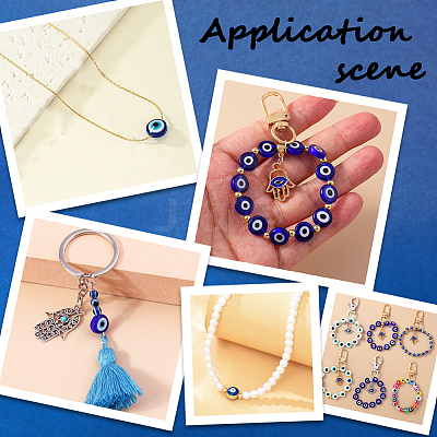 Handmade Evil Eye Lampwork Beads Strands LAMP-PA0001-50A-1