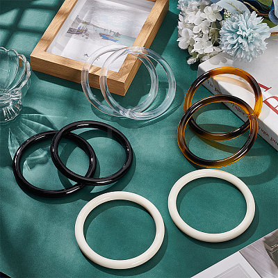 8Pcs 4 Colors PVC Braided Bag Handles DIY-PH0022-36-1
