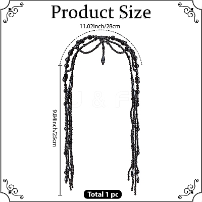 1Pc Plastic Beads Hair Chain Hat for Bridal OHAR-GF0001-52A-1
