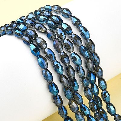 Electroplate Glass Beads Strands EGLA-J013-4X6mm-F34-1