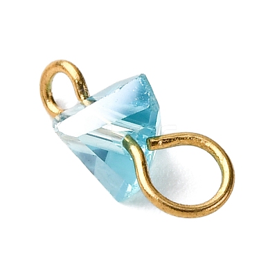 Electroplate Glass Triangle Links Connector Charms PALLOY-JF04411-1